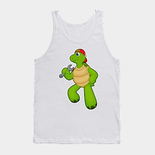 Turtle as Mechanic with Wrench & Cap Tank Top